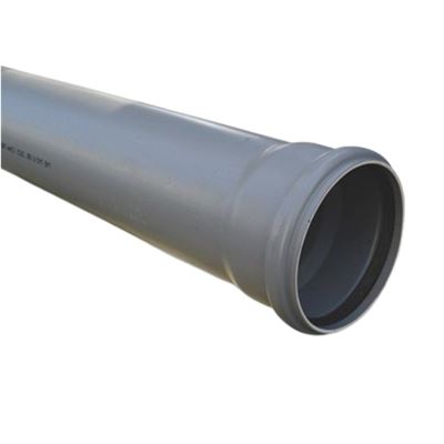 PVC afvoerbuis KOMO KEUR, 125 x 3.2 mm, met manchetmof, grijs, SN4, L = 5 mtr.